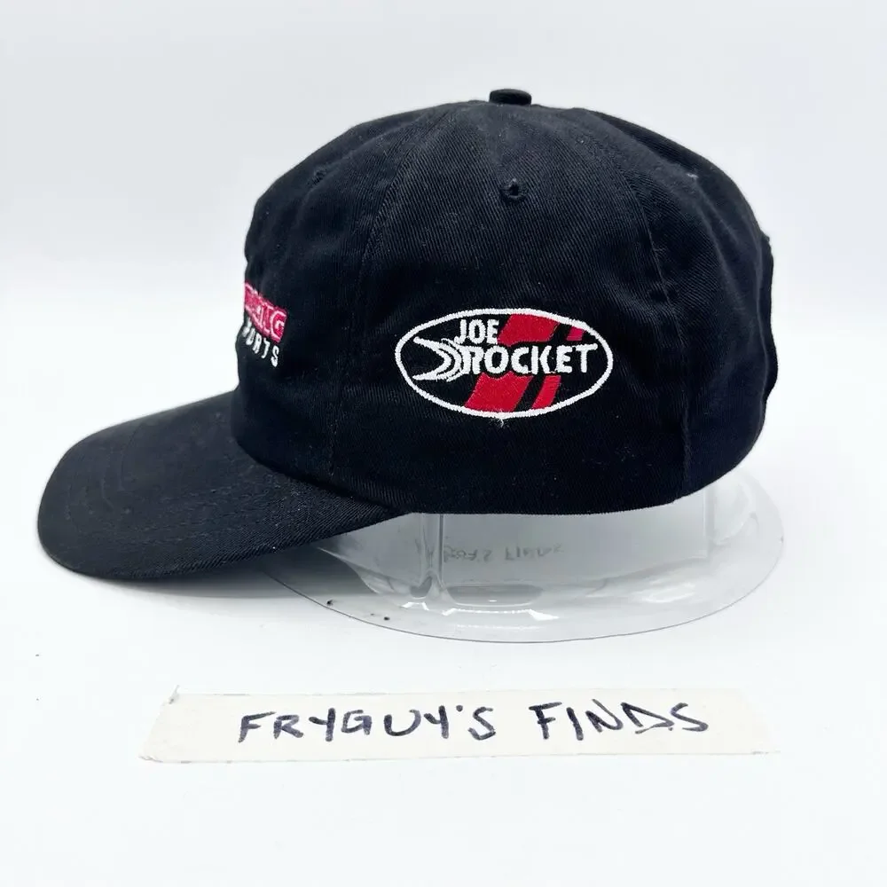 Vintage Y2K 2000s Joe Rocket Racing Superbike Sports Hat Black Motorcycles OSFA